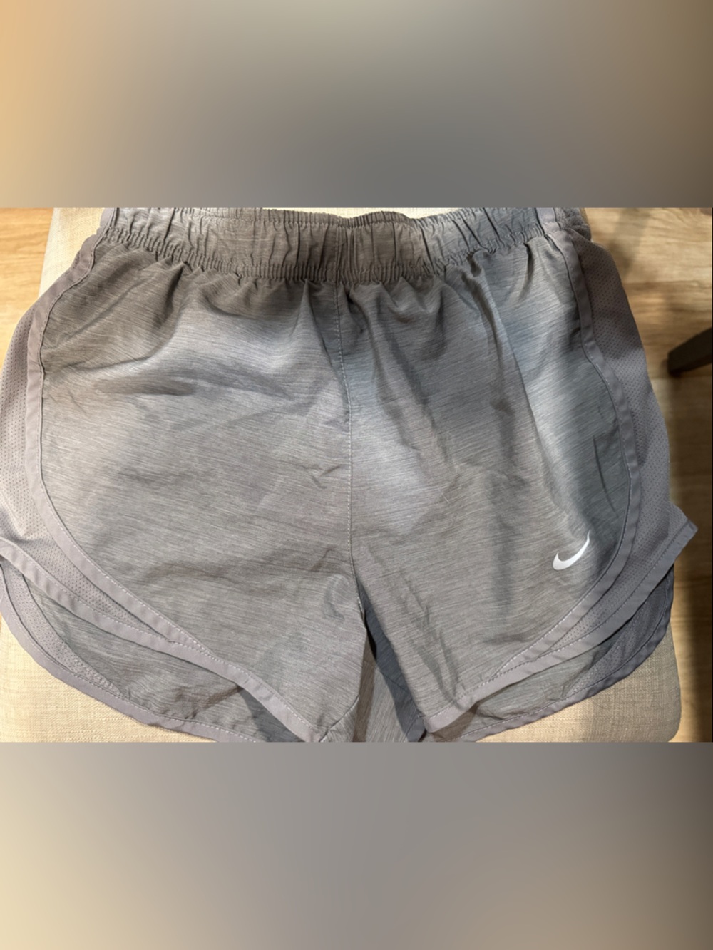 Nike Grey Women’s Running Shorts with Swoosh